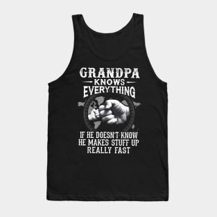 Grandpa Knows Everything Fist Bump Father'S Day Tank Top